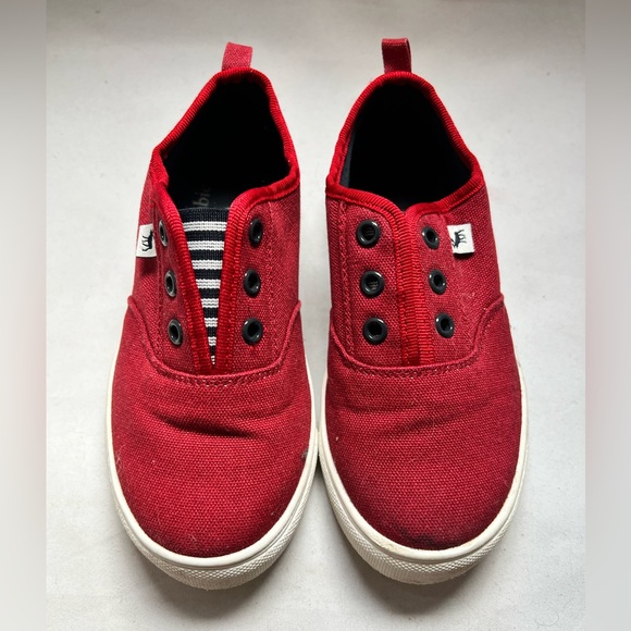 Abercrombie Kids No Lace Red Sneakers Sz 11 - Picture 1 of 4